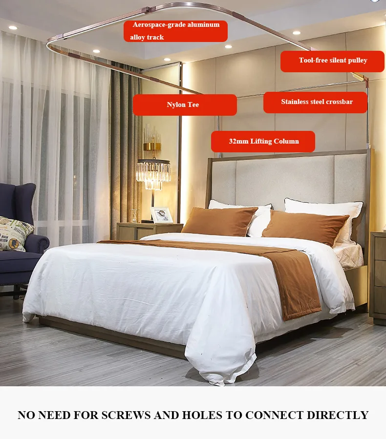 Light-blocking and dust-proof three-door mosquito net with track system Light-blocking and dust-proof three-door mosquito net with track system