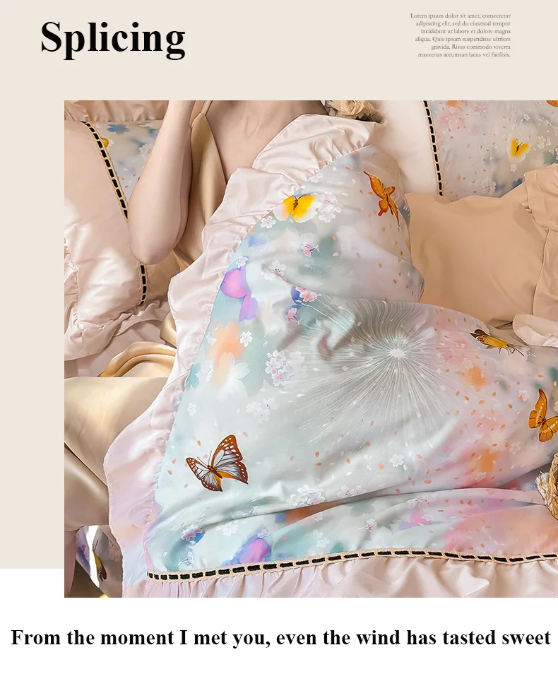 French-Style Printed Combed Cotton 4-Piece Bedding Set