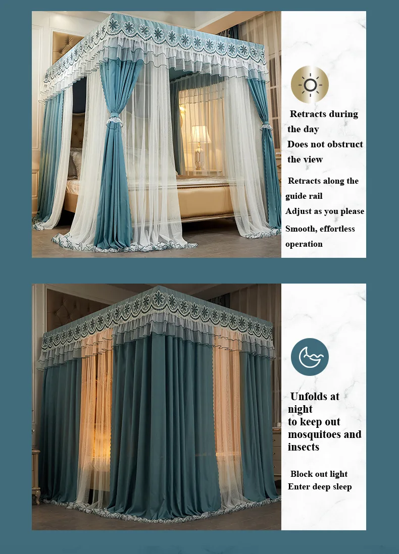 Luxury Bed Canopy – Blackout & Mosquito-Proof – Emerald Green Luxury Bed Canopy – Blackout & Mosquito-Proof – Emerald Green