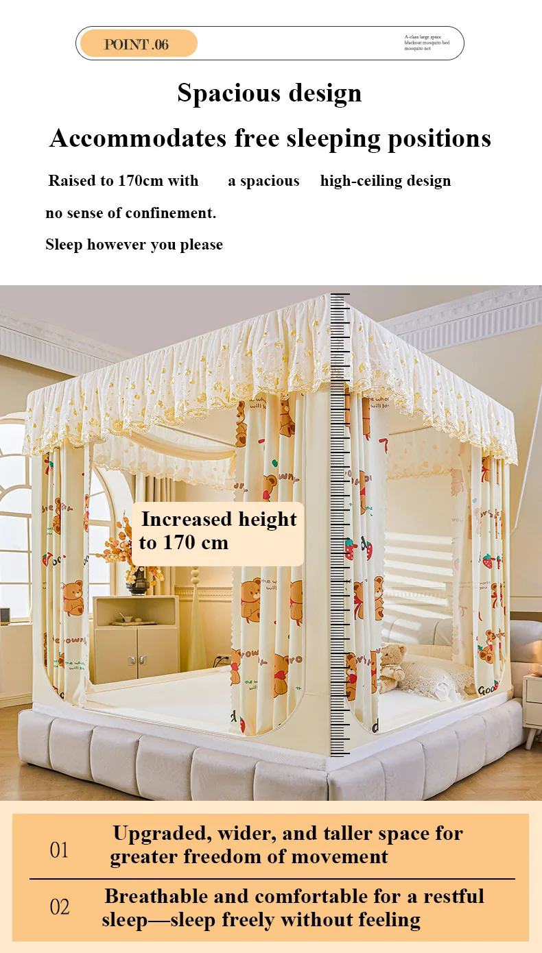 Pudding Bear Blackout Embroidered & Printed Bed Canopy/Mosquito Net Pudding Bear Blackout Embroidered & Printed Bed Canopy/Mosquito Net