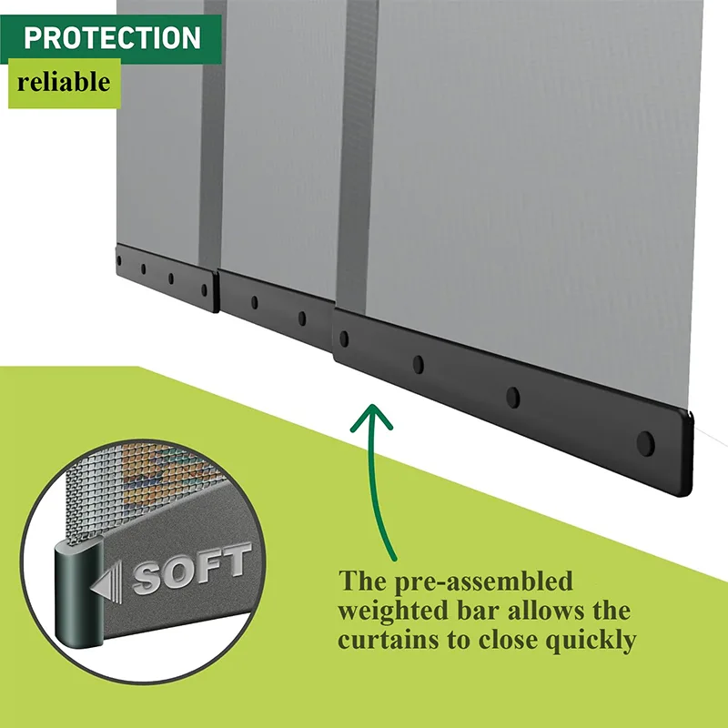 Magnetic Balcony Screen Door - Insect Protection with Velcro Strip & Strong Magnets, No Drilling, for Living Room & Patio Door