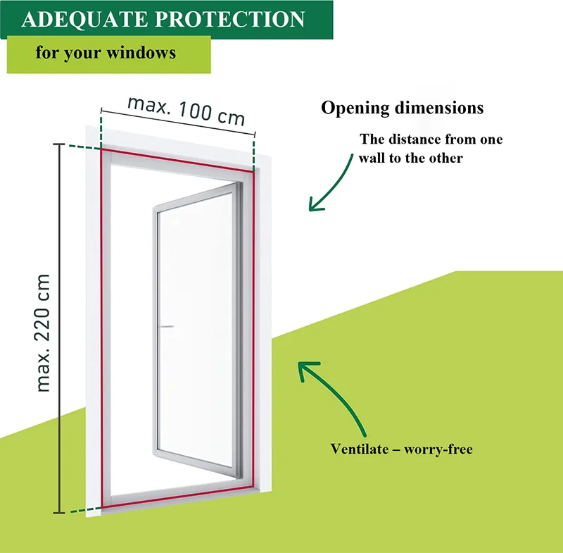 Magnetic Balcony Screen Door - Insect Protection with Velcro Strip & Strong Magnets, No Drilling, for Living Room & Patio Door