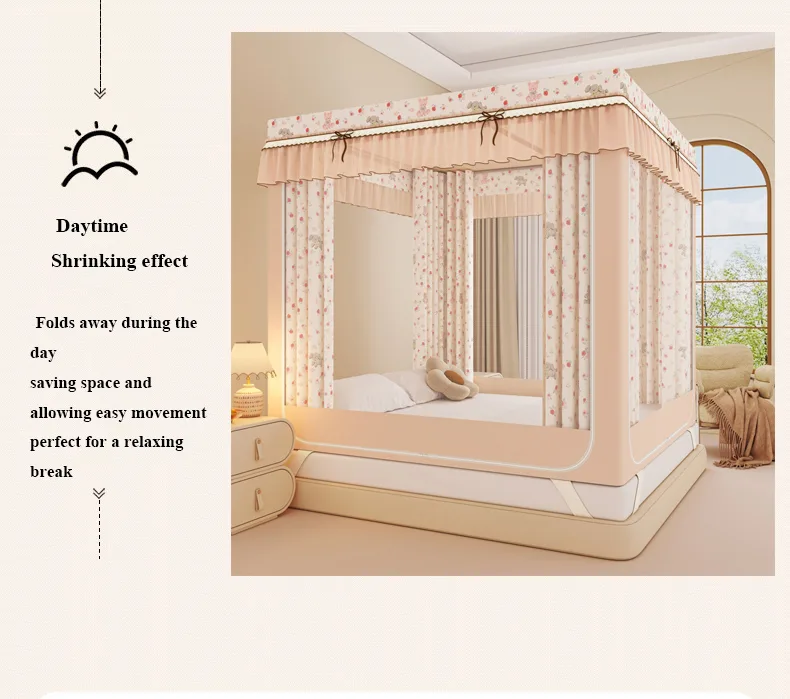 Rose Bear New Cartoon-Style Bed Curtain & Blackout Mosquito Net for Home Use Rose Bear New Cartoon-Style Bed Curtain & Blackout Mosquito Net for Home Use