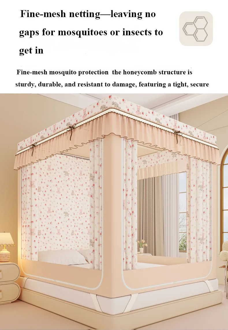 Rose Bear New Cartoon-Style Bed Curtain & Blackout Mosquito Net for Home Use Rose Bear New Cartoon-Style Bed Curtain & Blackout Mosquito Net for Home Use