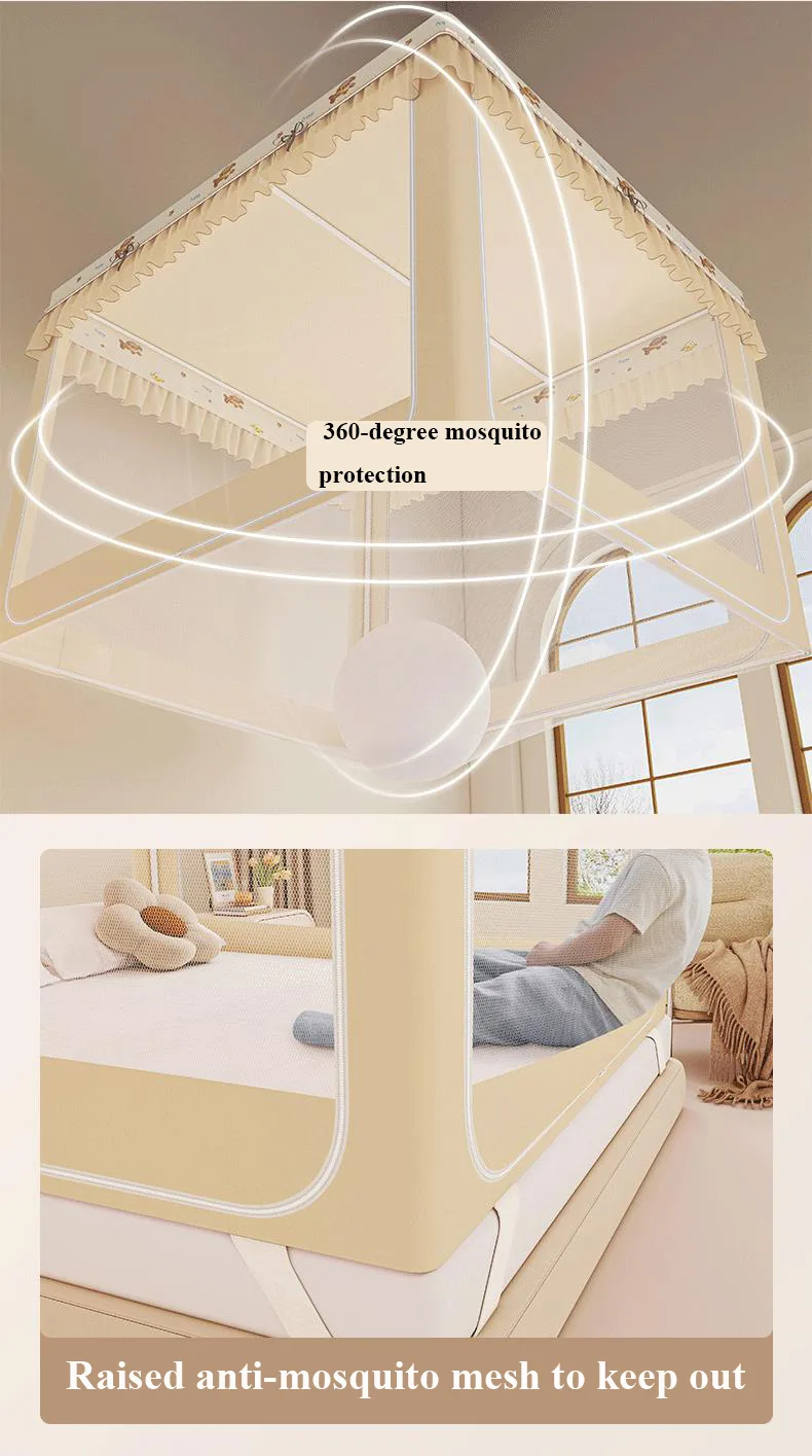 Rose Bear New Cartoon-Style Bed Curtain & Blackout Mosquito Net for Home Use Rose Bear New Cartoon-Style Bed Curtain & Blackout Mosquito Net for Home Use