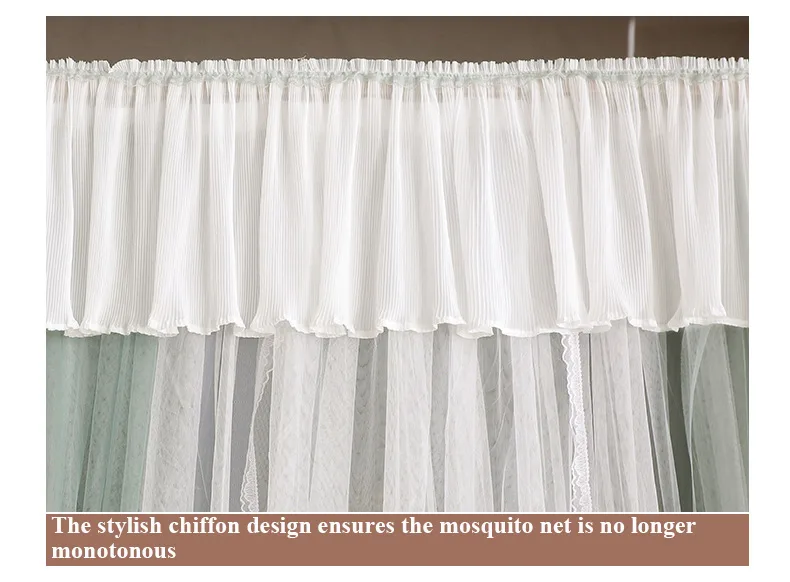 U-Shaped Telescopic Rail for 3-Opening Mosquito Net – Palace-Style Floor-Length Princess Design