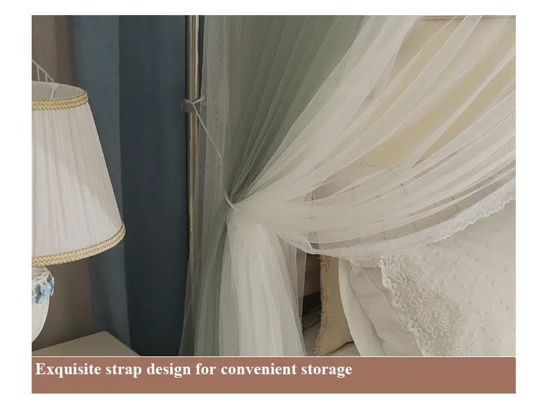 U-Shaped Telescopic Rail for 3-Opening Mosquito Net – Palace-Style Floor-Length Princess Design