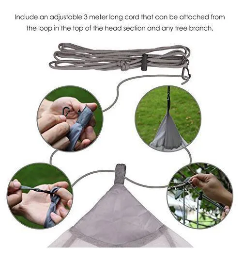 Mosquito Net for Single Camping Bed Blanket High Density Net for Travel Camping Fishing Hiking wiht 4 Pegs & a Carrying Bag Included