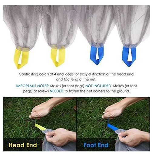 Mosquito Net for Single Camping Bed Blanket High Density Net for Travel Camping Fishing Hiking wiht 4 Pegs & a Carrying Bag Included
