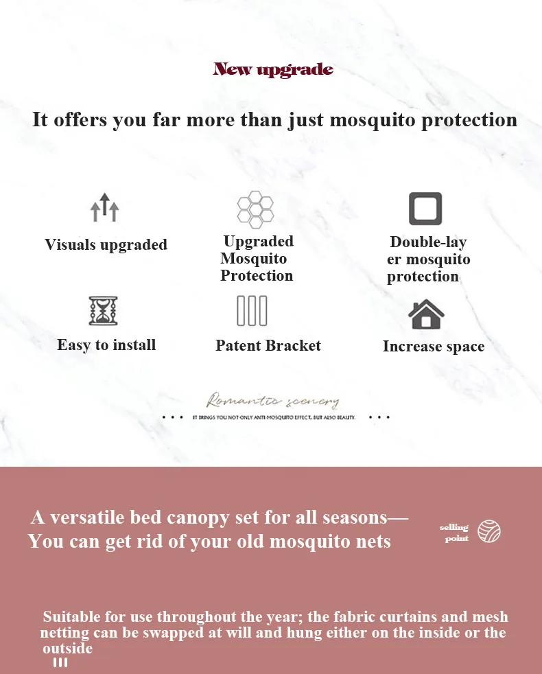 Warm Orange Jade Luxury Bed Canopy – Mosquito-Proof
