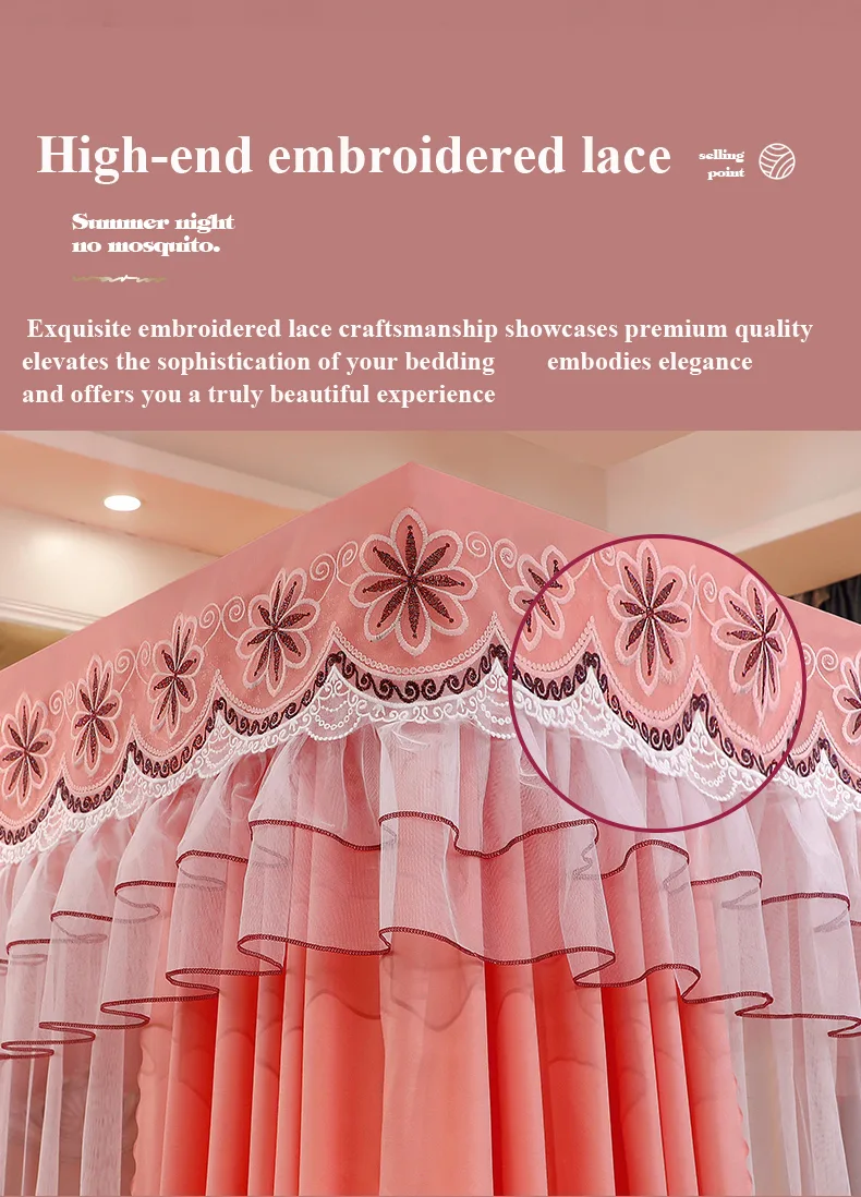 Warm Orange Jade Luxury Bed Canopy – Mosquito-Proof