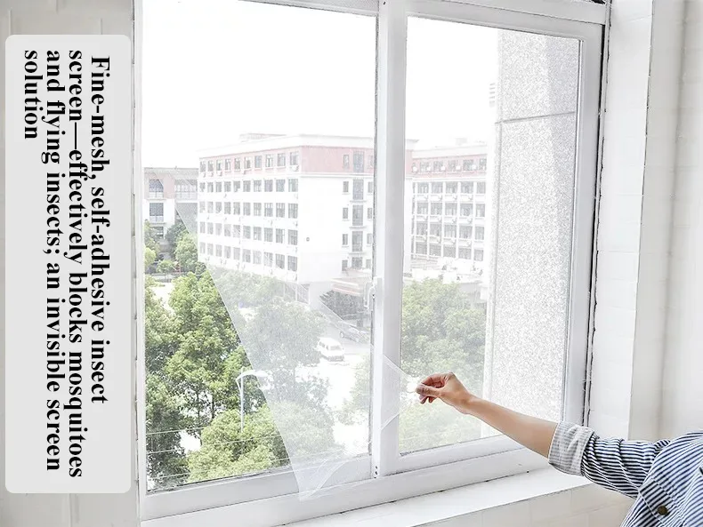 Self-adhesive Velcro Anti-Mosquito Window Screen – Invisible, Easy-to-Install DIY Mesh Screen