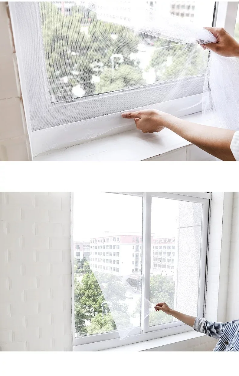 Self-adhesive Velcro Anti-Mosquito Window Screen – Invisible, Easy-to-Install DIY Mesh Screen