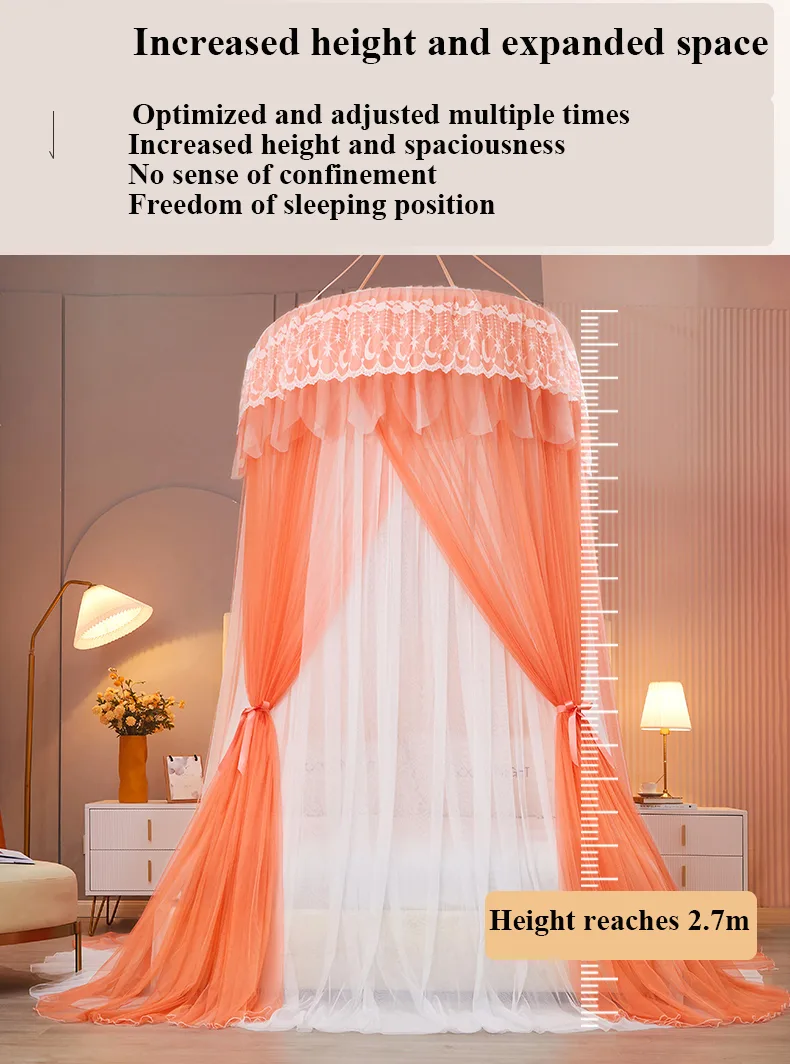 New Blackout Double-Layer Bed Canopy with Dome and Ceiling Mount
