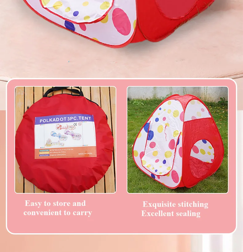 Portable 3-Piece Tunnel and Ball Pit Play Tent Set – Foldable Indoor Climbing Toy