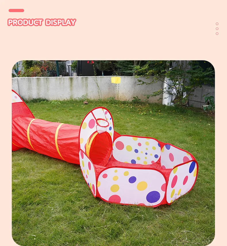 Portable 3-Piece Tunnel and Ball Pit Play Tent Set – Foldable Indoor Climbing Toy