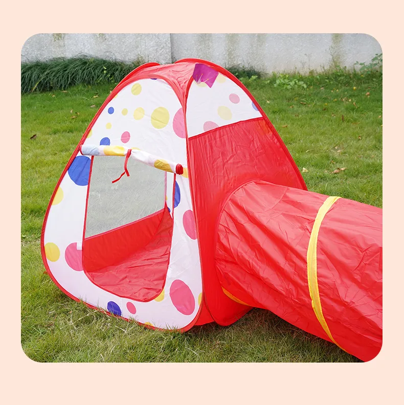 Portable 3-Piece Tunnel and Ball Pit Play Tent Set – Foldable Indoor Climbing Toy