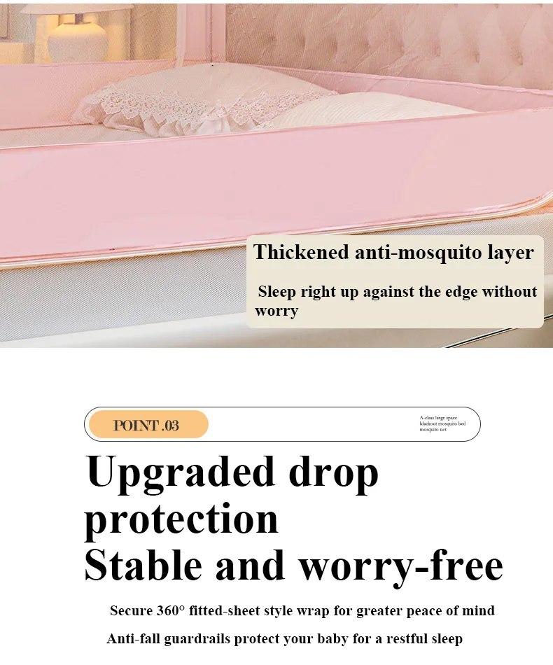 Sakura Pink Blackout Embroidered & Printed Bed Canopy/Mosquito Net Sakura Pink Blackout Embroidered & Printed Bed Canopy/Mosquito Net