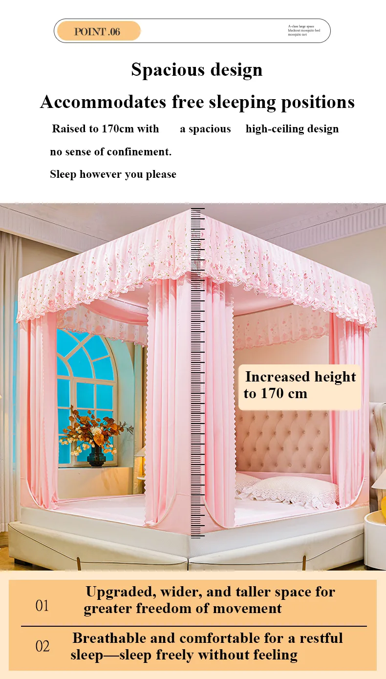 Sakura Pink Blackout Embroidered & Printed Bed Canopy/Mosquito Net Sakura Pink Blackout Embroidered & Printed Bed Canopy/Mosquito Net