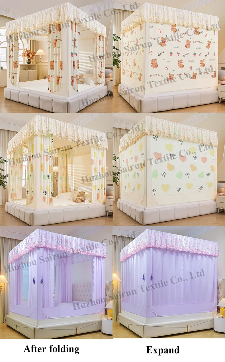 Sakura Pink Blackout Embroidered & Printed Bed Canopy/Mosquito Net Sakura Pink Blackout Embroidered & Printed Bed Canopy/Mosquito Net