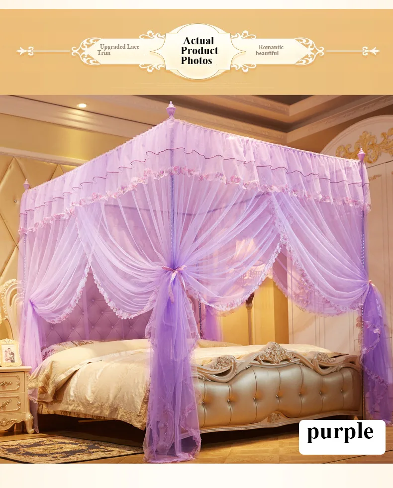 New Princess-style mosquito net with three openings, floor-standing frame, and high-density, thickened mesh New Princess-style mosquito net with three openings, floor-standing frame, and high-density, thickened mesh