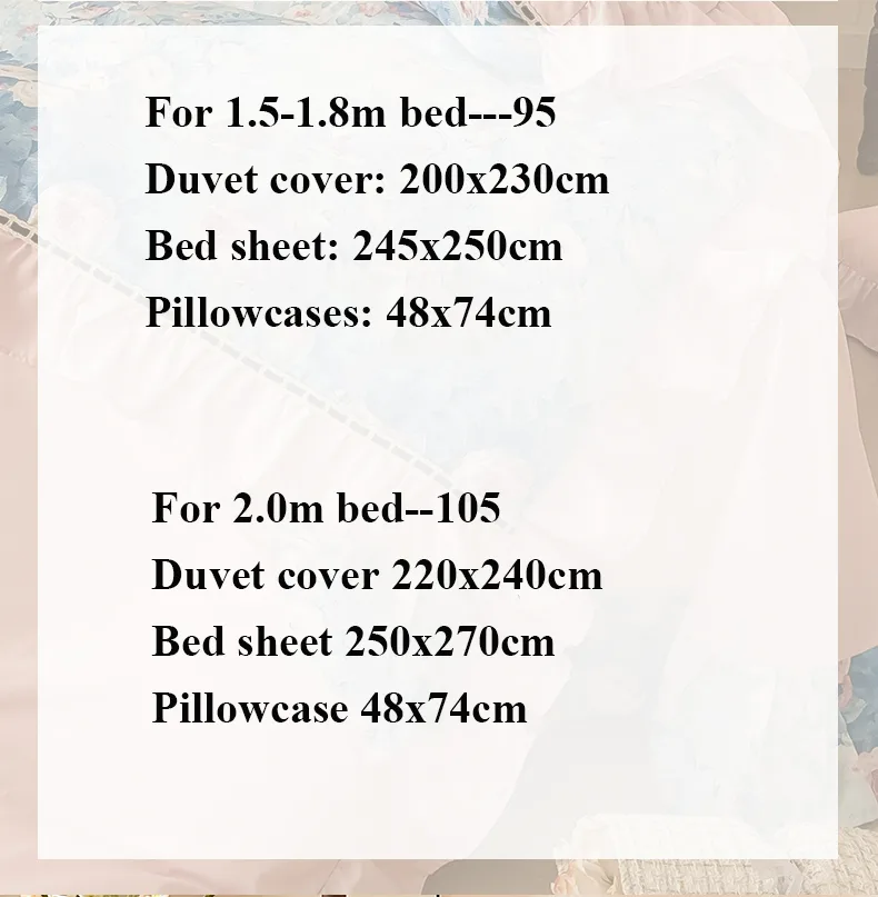 Pink rose French-Style Printed Combed Cotton 4-Piece Bedding Set