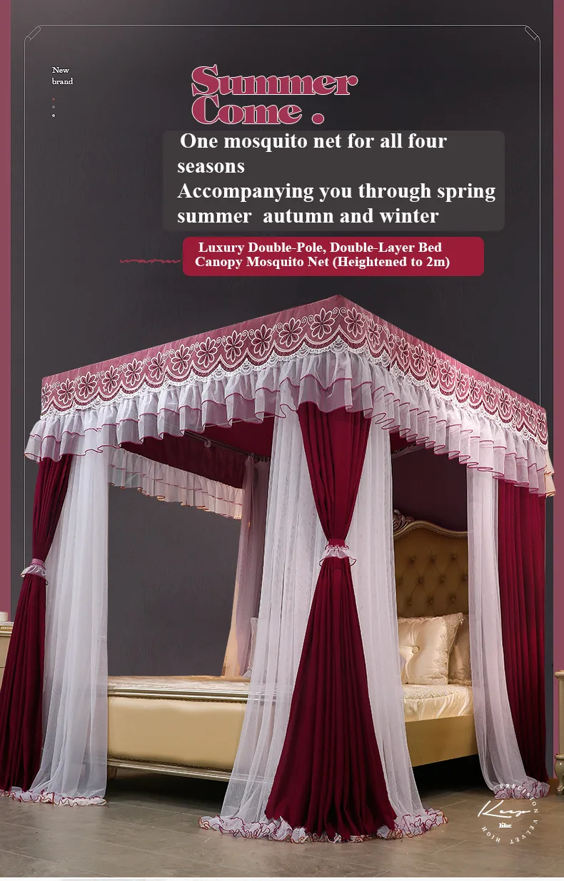 Ruby Red Luxury Bed Canopy – Mosquito-Proof