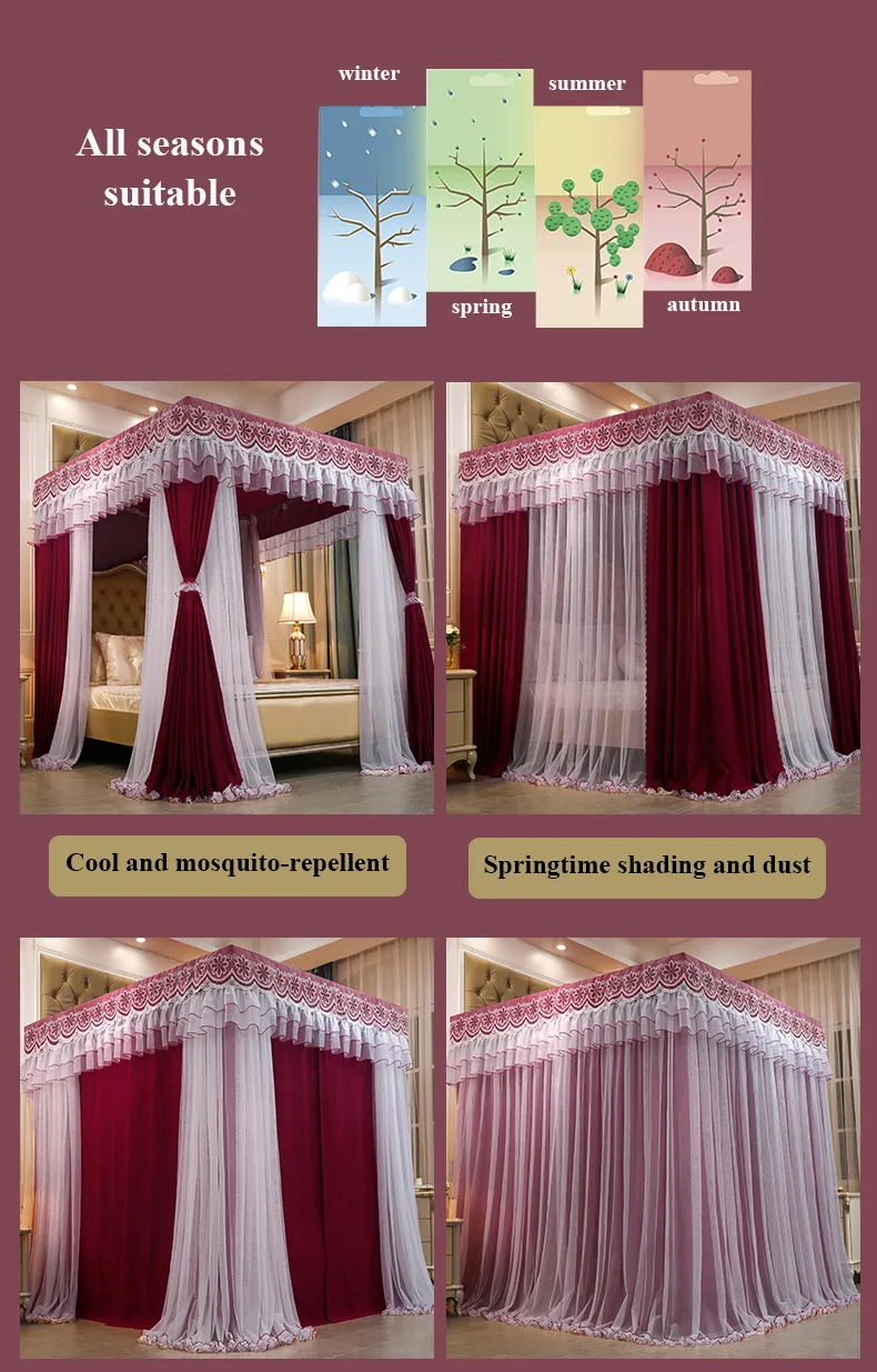 Ruby Red Luxury Bed Canopy – Mosquito-Proof