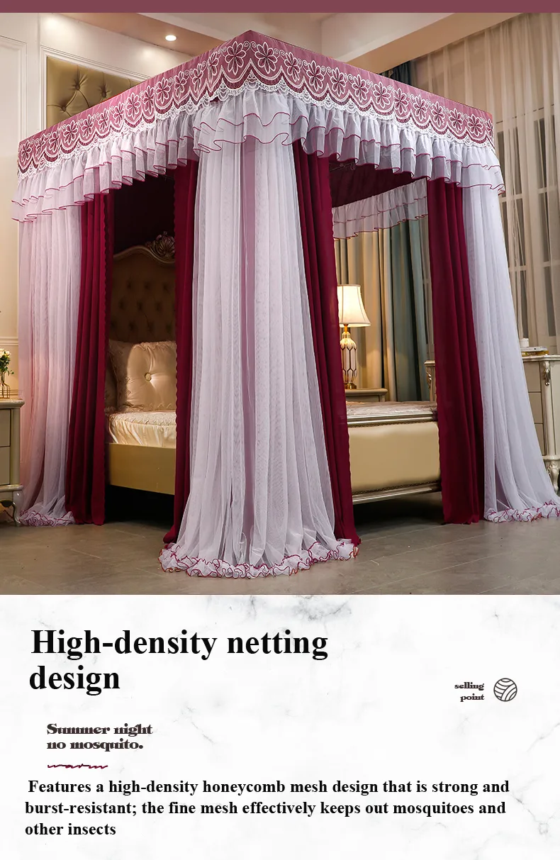 Ruby Red Luxury Bed Canopy – Mosquito-Proof