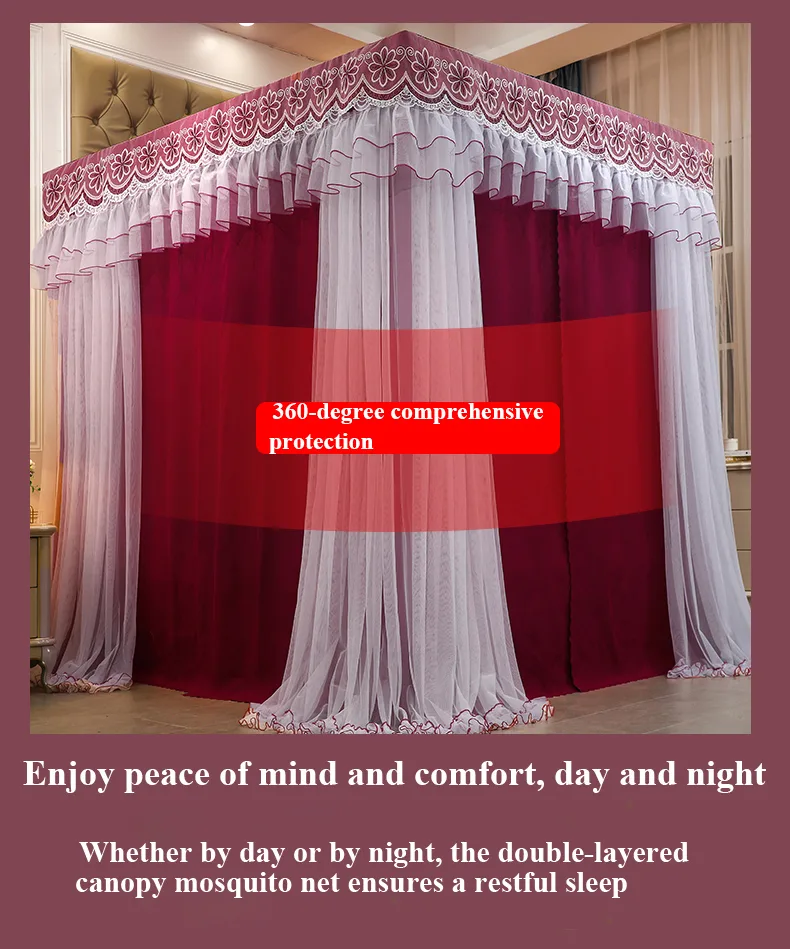 Ruby Red Luxury Bed Canopy – Mosquito-Proof