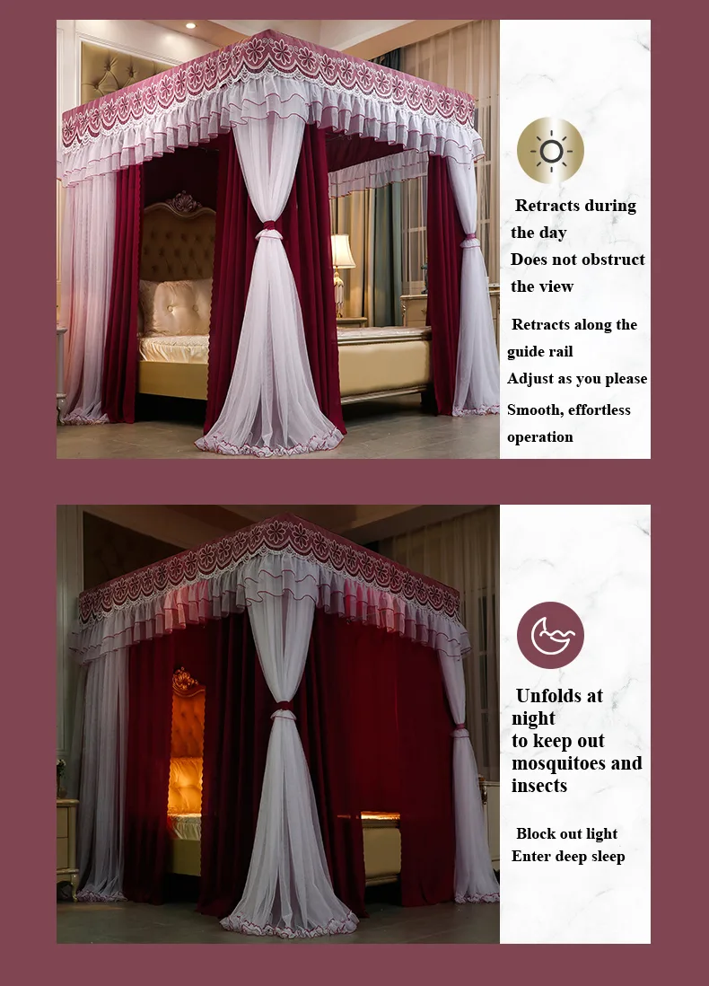 Ruby Red Luxury Bed Canopy – Mosquito-Proof