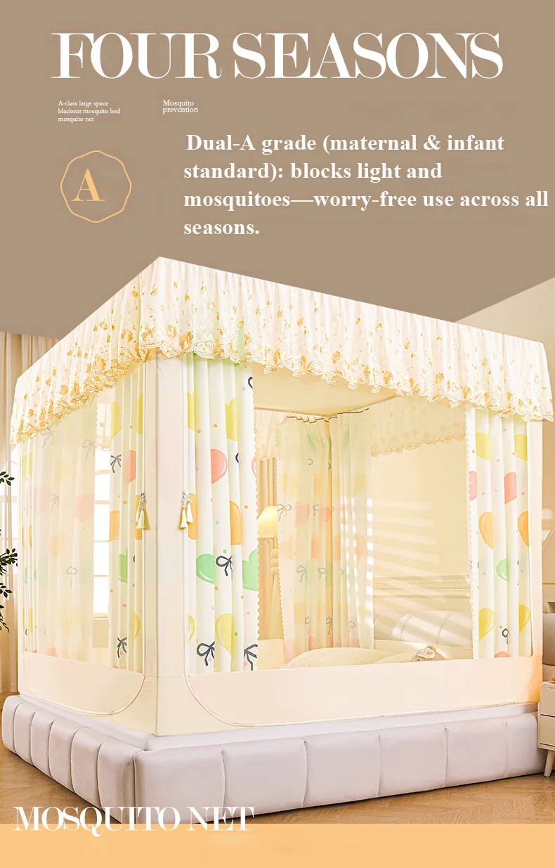 Colorful Heart Embroidered and Printed Bed Curtain Mosquito Net Colorful Heart Embroidered and Printed Bed Curtain Mosquito Net