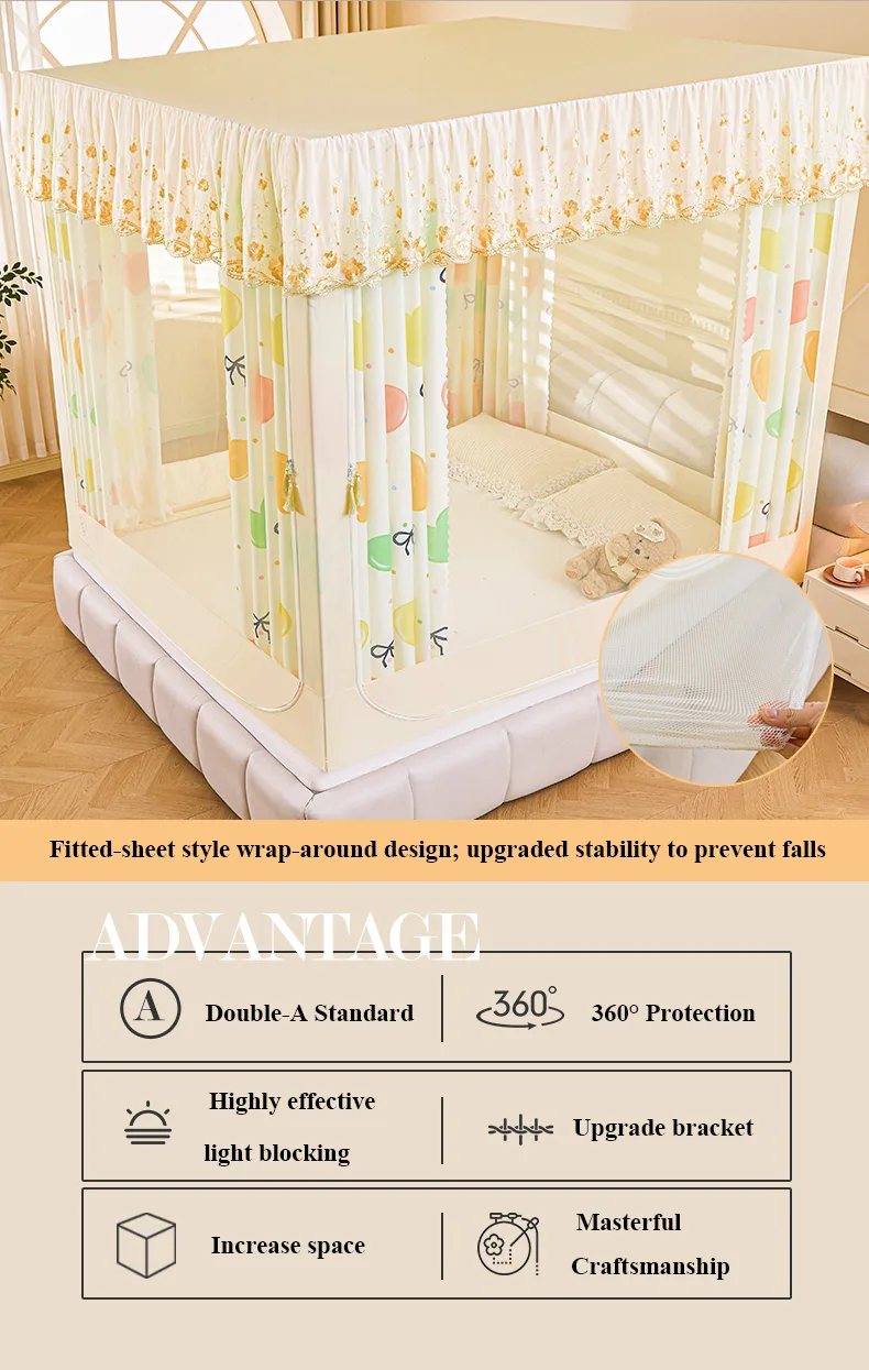 Colorful Heart Embroidered and Printed Bed Curtain Mosquito Net Colorful Heart Embroidered and Printed Bed Curtain Mosquito Net