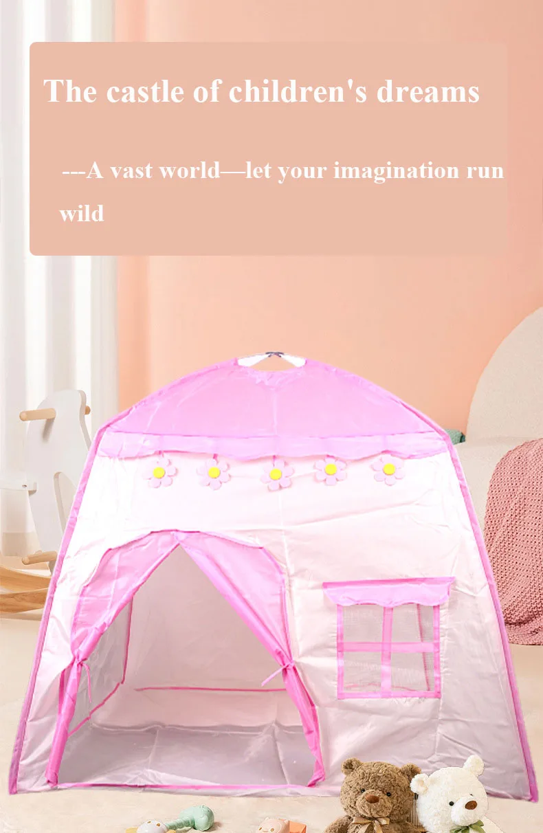 Indoor/Outdoor Children's Tent – Gift for Girls, Play House, Princess Floral Tent, Educational Play Tent