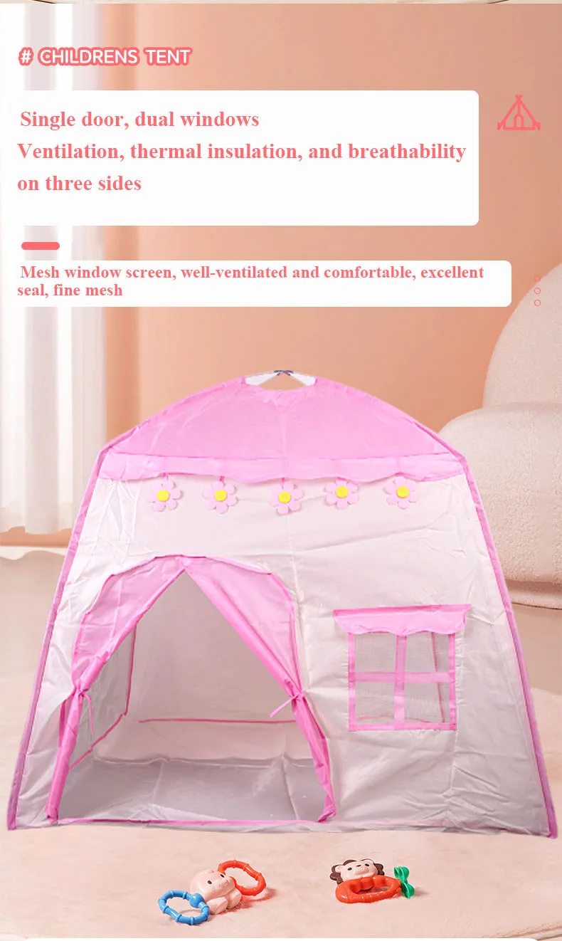 Indoor/Outdoor Children's Tent – Gift for Girls, Play House, Princess Floral Tent, Educational Play Tent