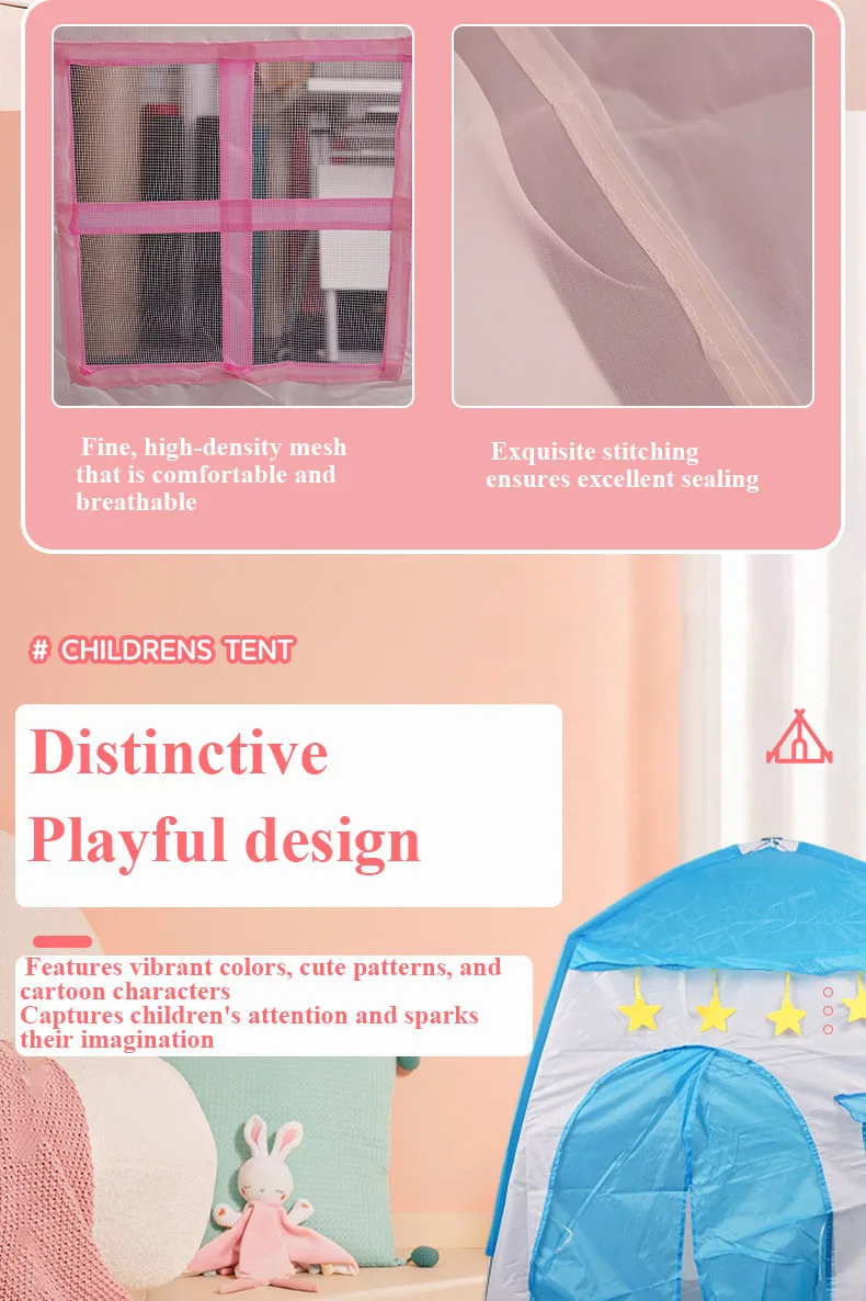 Indoor/Outdoor Children's Tent – Gift for Girls, Play House, Princess Floral Tent, Educational Play Tent