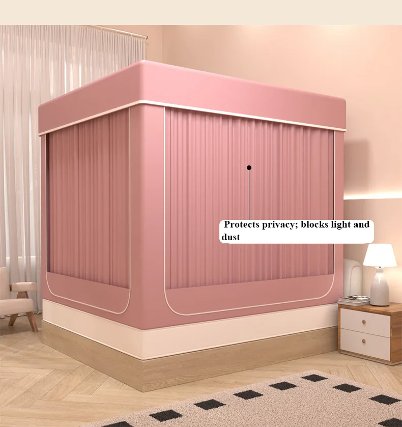 girly pink Portable Dream Bed Tent 80% Blackout with 3 Doors Breathable Private Space Sleeping Tent girly pink Portable Dream Bed Tent 80% Blackout with 3 Doors Breathable Private Space Sleeping Tent