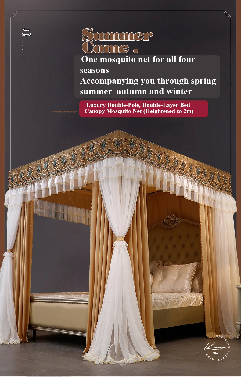 Sunset Khaki Luxury Bed Canopy – Mosquito-Proof Sunset Khaki Luxury Bed Canopy – Mosquito-Proof