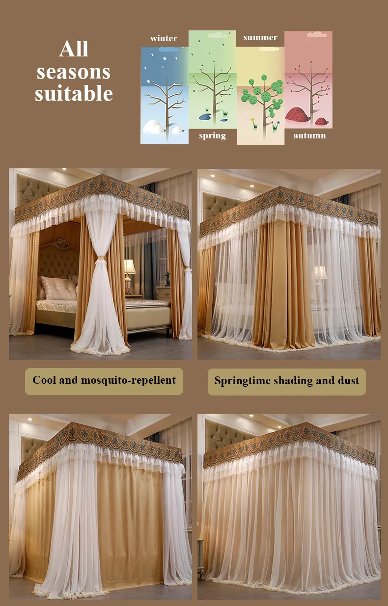 Sunset Khaki Luxury Bed Canopy – Mosquito-Proof Sunset Khaki Luxury Bed Canopy – Mosquito-Proof