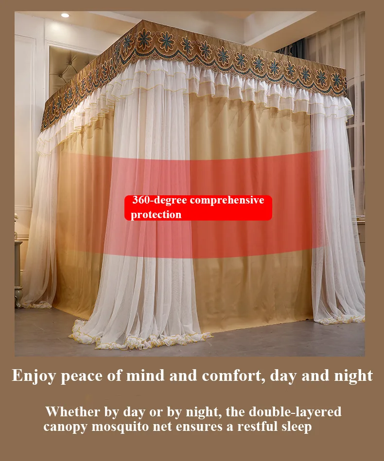 Sunset Khaki Luxury Bed Canopy – Mosquito-Proof Sunset Khaki Luxury Bed Canopy – Mosquito-Proof