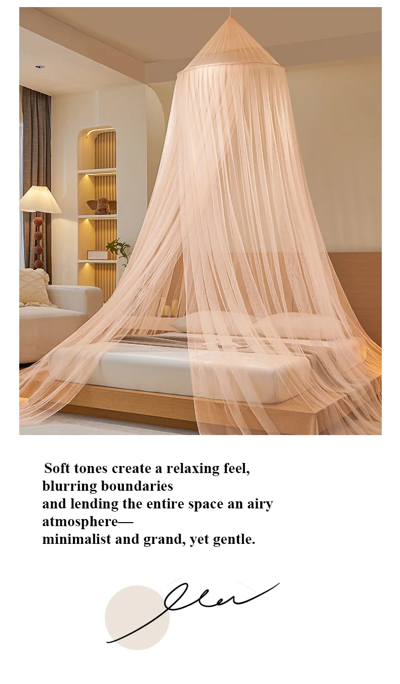 Exquisite Jade-Hued, Fresh-Style Round-Top Floor-Length Hanging Mosquito Net Exquisite Jade-Hued, Fresh-Style Round-Top Floor-Length Hanging Mosquito Net