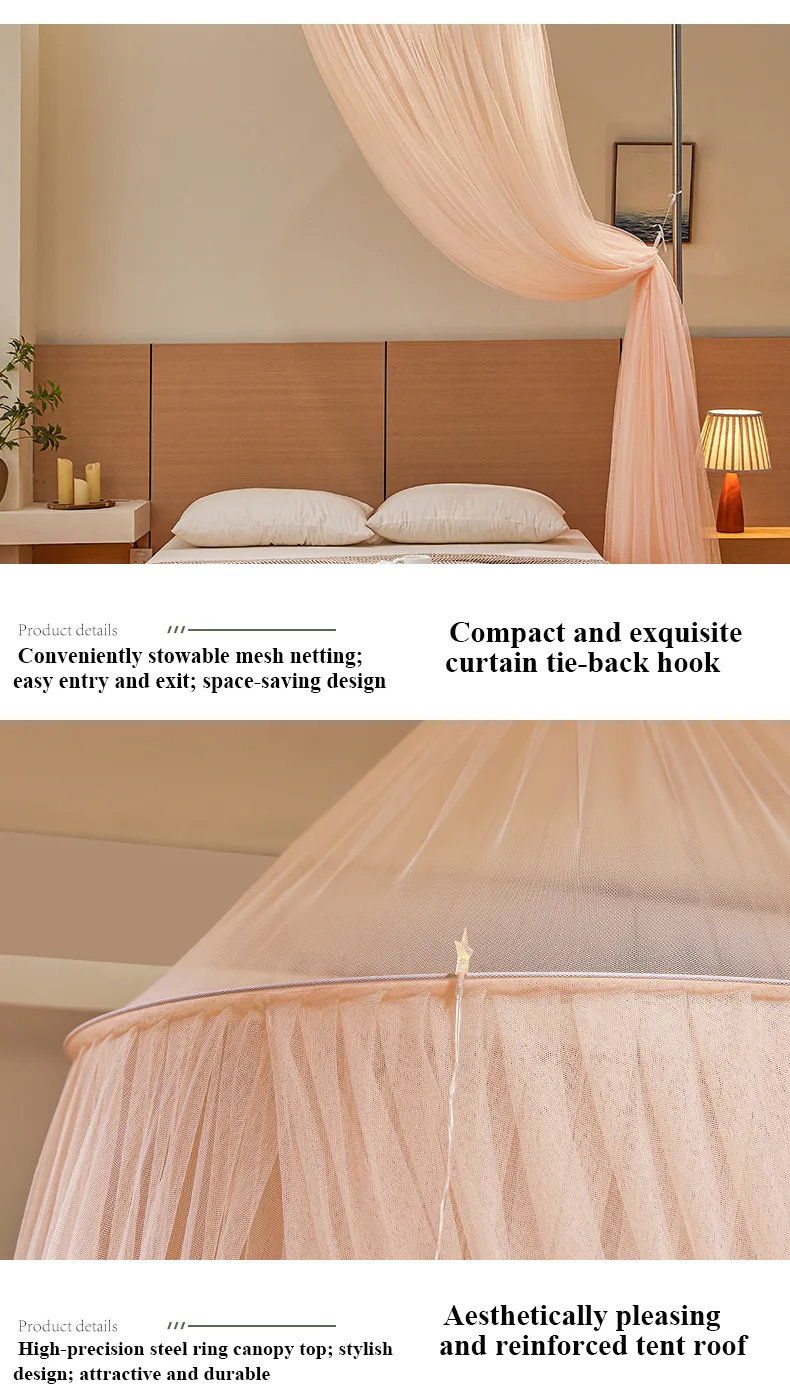 Exquisite Jade-Hued, Fresh-Style Round-Top Floor-Length Hanging Mosquito Net Exquisite Jade-Hued, Fresh-Style Round-Top Floor-Length Hanging Mosquito Net