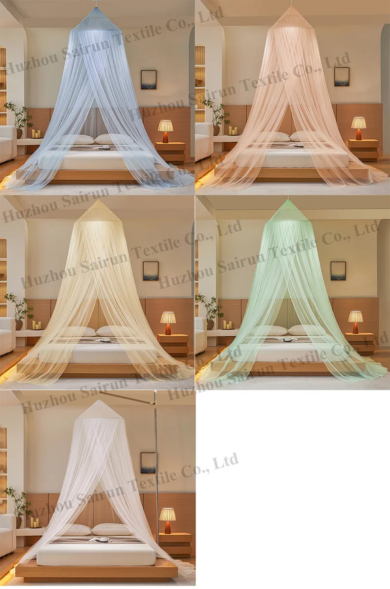 Exquisite Jade-Hued, Fresh-Style Round-Top Floor-Length Hanging Mosquito Net Exquisite Jade-Hued, Fresh-Style Round-Top Floor-Length Hanging Mosquito Net