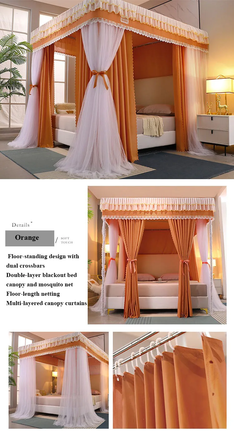 Winter Bedroom Home Use: Windproof & Warm Double-Layer Mosquito Net with Dust-Proof Top – Princess-Style Bed Curtain Winter Bedroom Home Use: Windproof & Warm Double-Layer Mosquito Net with Dust-Proof Top – Princess-Style Bed Curtain
