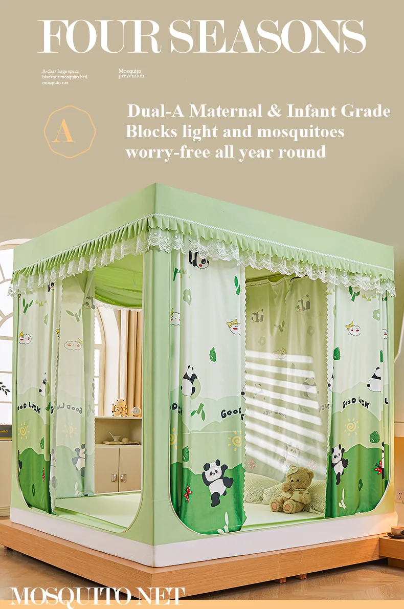 Maternal & Infant Grade Printed Blackout Anti-Mosquito Bed Tent Set – Cute Panda (Green) Maternal & Infant Grade Printed Blackout Anti-Mosquito Bed Tent Set – Cute Panda (Green)