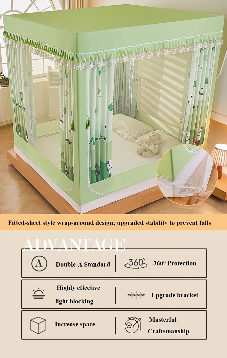 Maternal & Infant Grade Printed Blackout Anti-Mosquito Bed Tent Set – Cute Panda (Green) Maternal & Infant Grade Printed Blackout Anti-Mosquito Bed Tent Set – Cute Panda (Green)