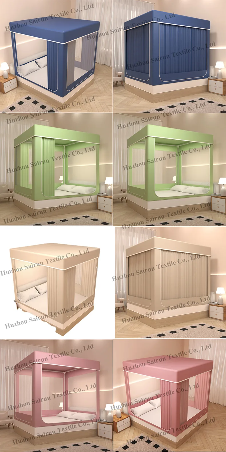 Portable Dream Bed Tent 80% Blackout with 3 Doors Breathable Private Space Sleeping Tent Fruit green