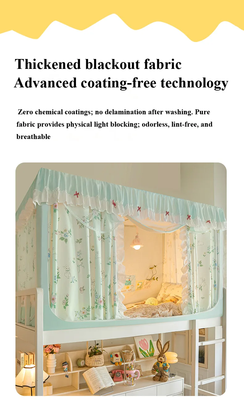 Flowery Rabbit fabric student-style bed canopy with cartoon print Blueberry Rabbit
