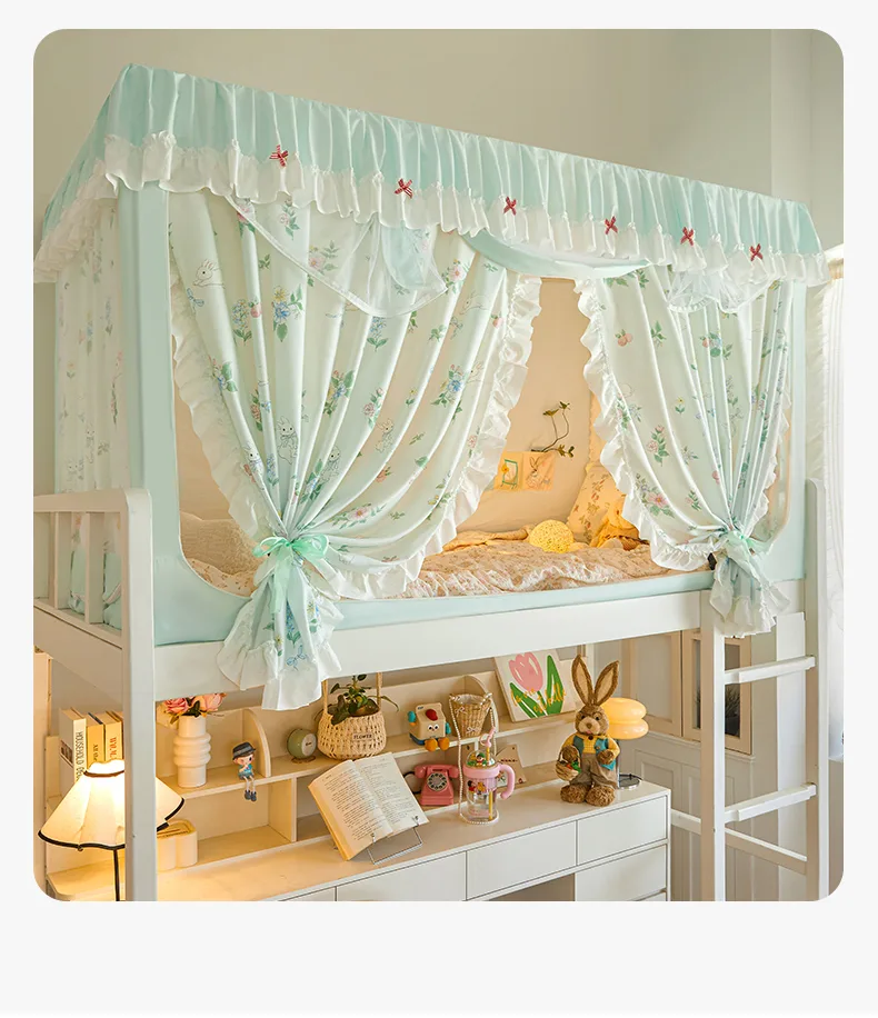 Flowery Rabbit fabric student-style bed canopy with cartoon print Blueberry Rabbit