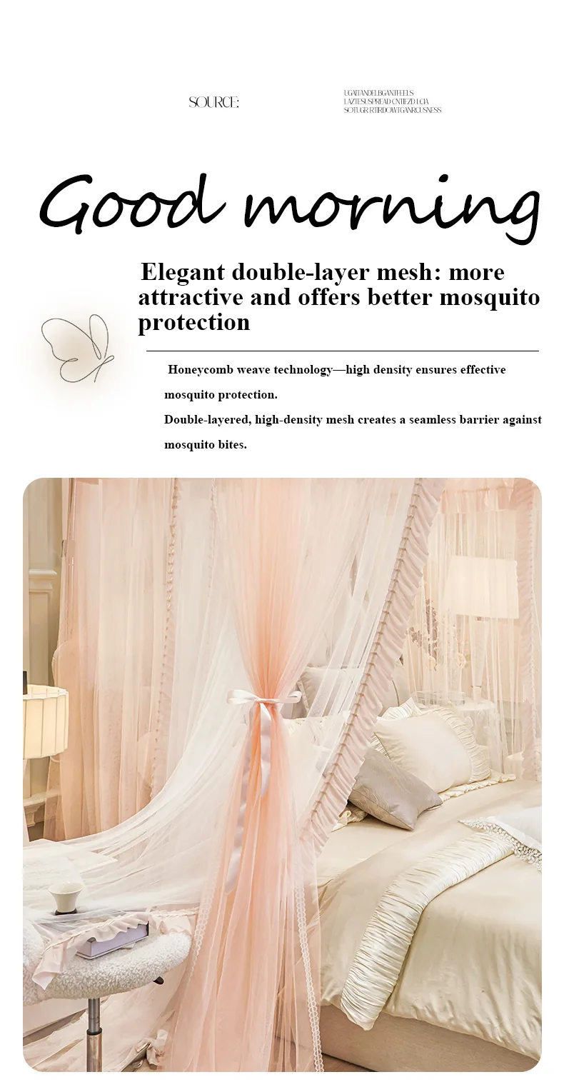 "Cloud-Rail Floral Landscape" – Soft Jade-Tone, Double-Track, French-Style Embroidered U-Shaped Rail Floor-Standing Mosquito Net "Cloud-Rail Floral Landscape" – Soft Jade-Tone, Double-Track, French-Style Embroidered U-Shaped Rail Floor-Standing Mosquito Net